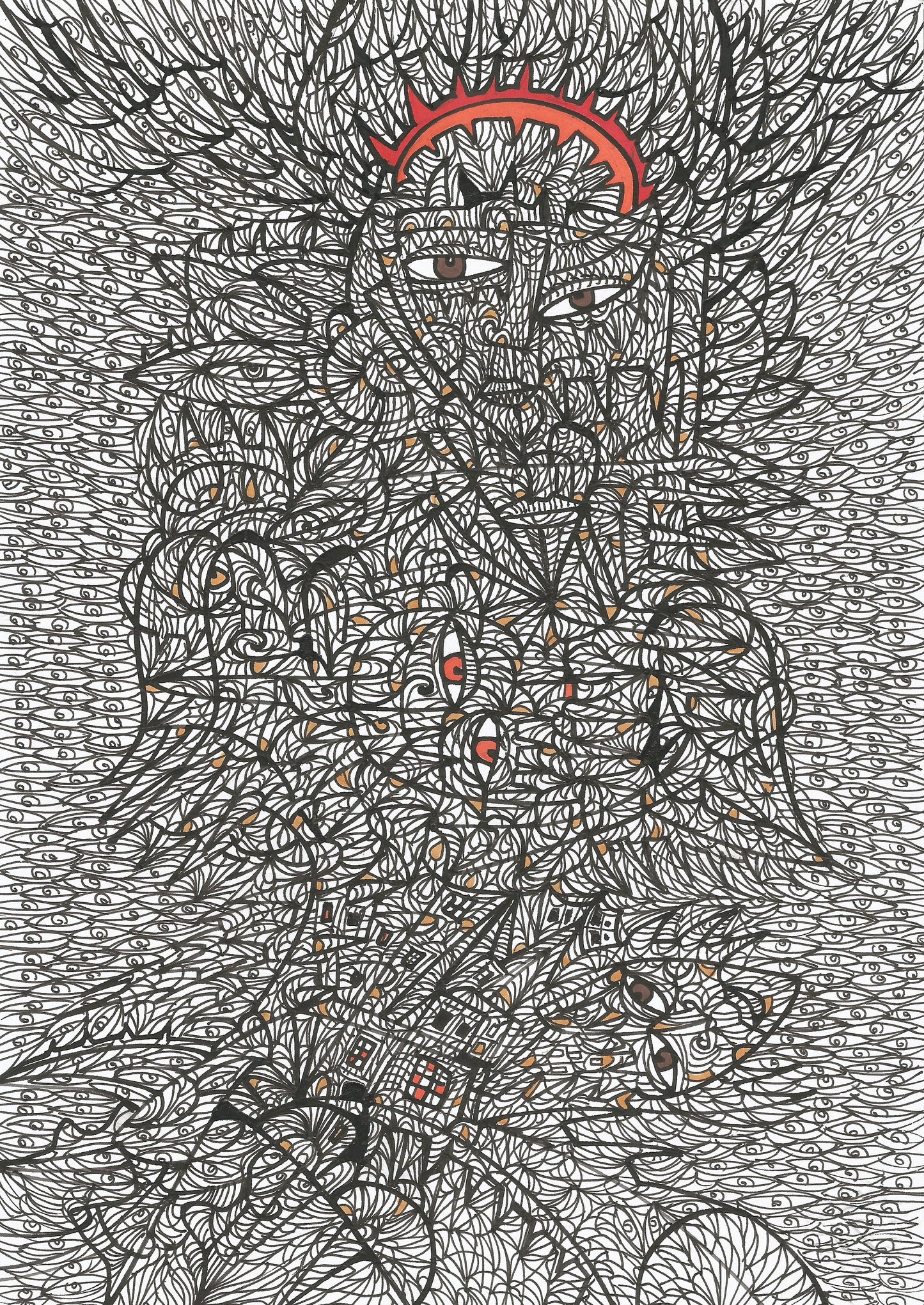 Augen im roten Schein
