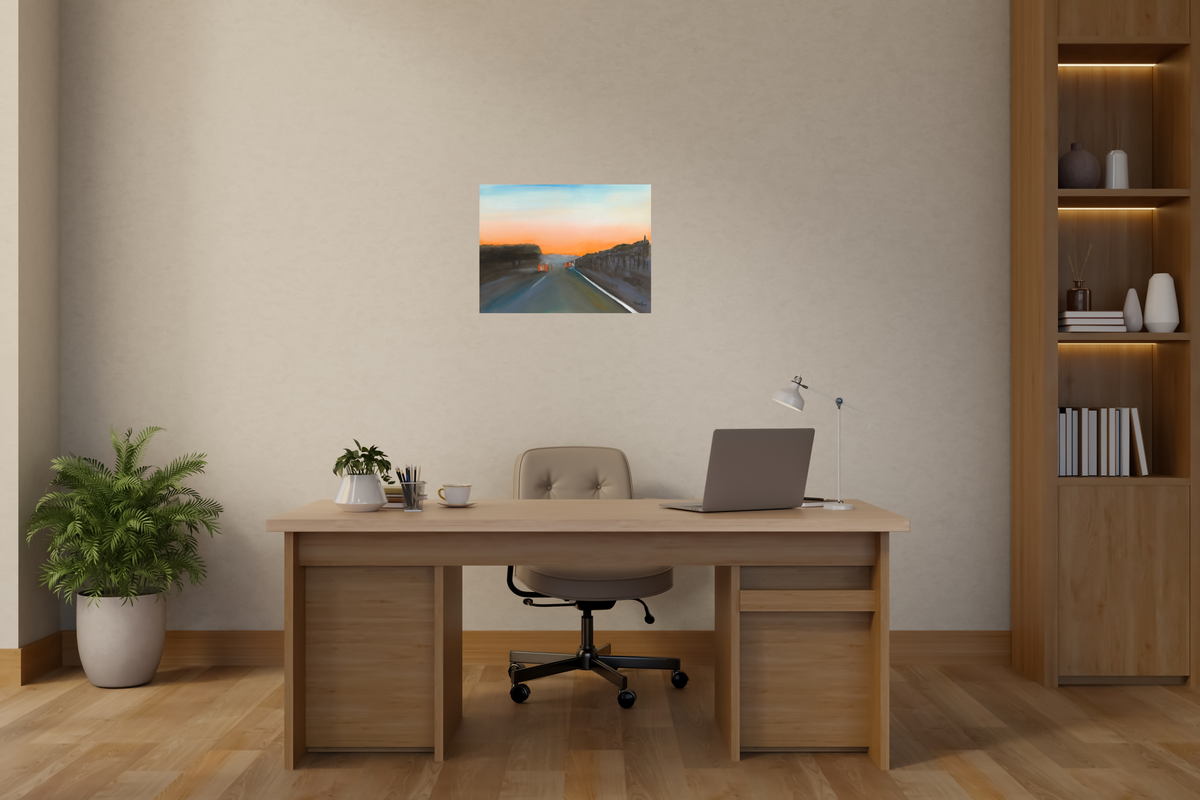 Sonnenuntergang an der Westautobahn (A2 Poster)