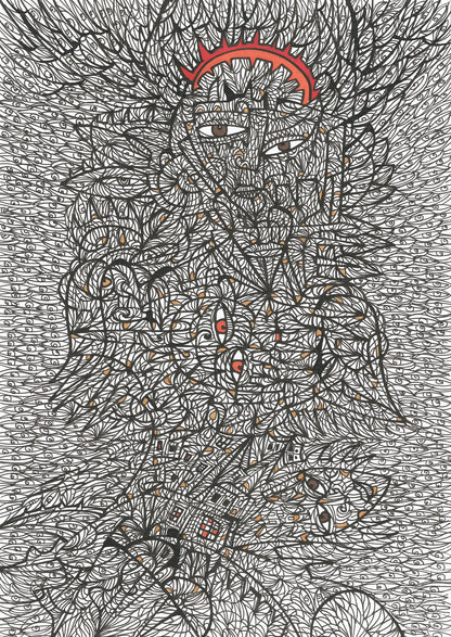 Augen im roten Schein