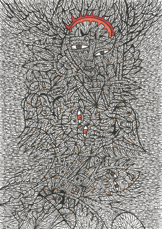 Augen im roten Schein