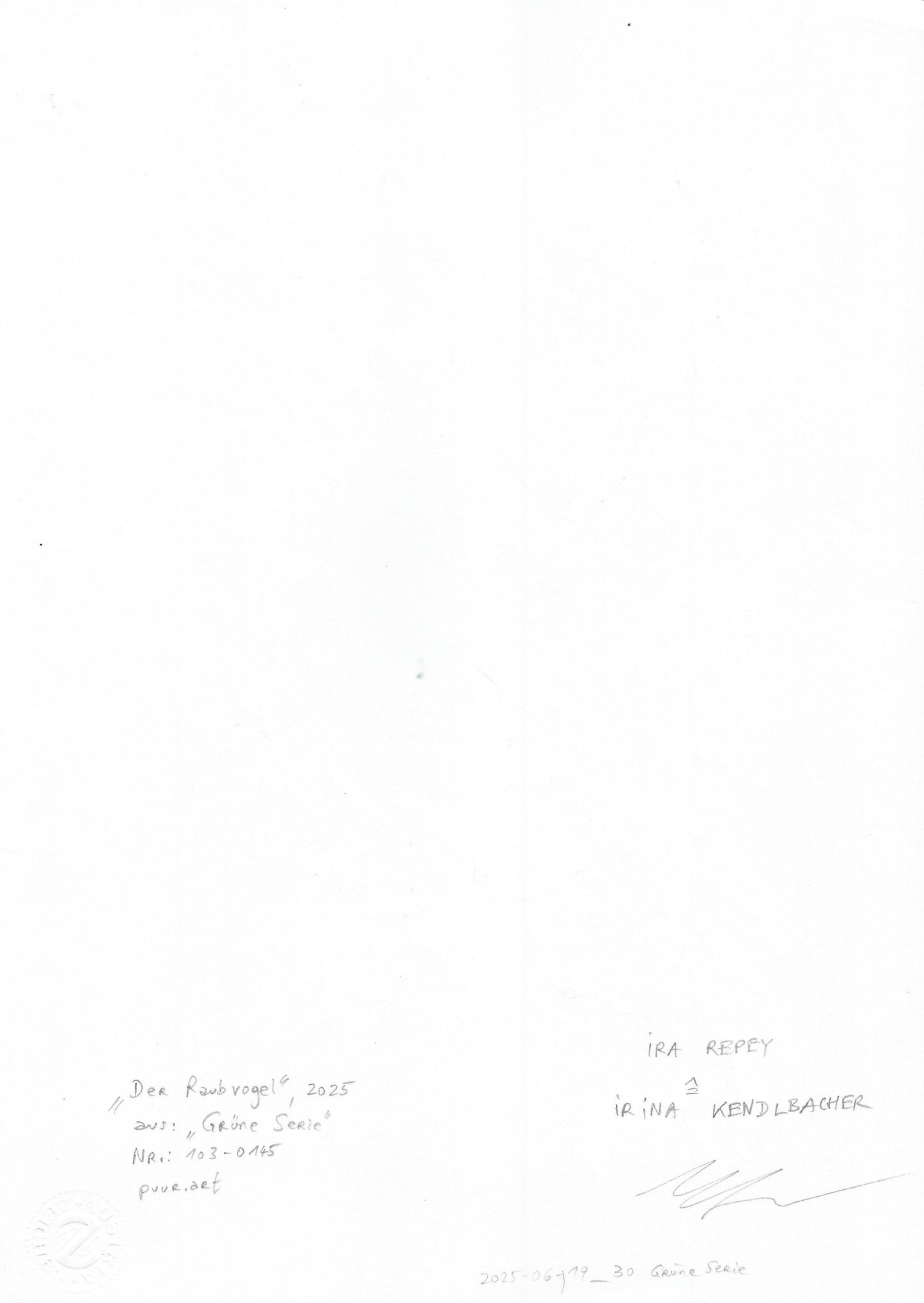 "Der Raubvogel" aus "Grüne Serie"