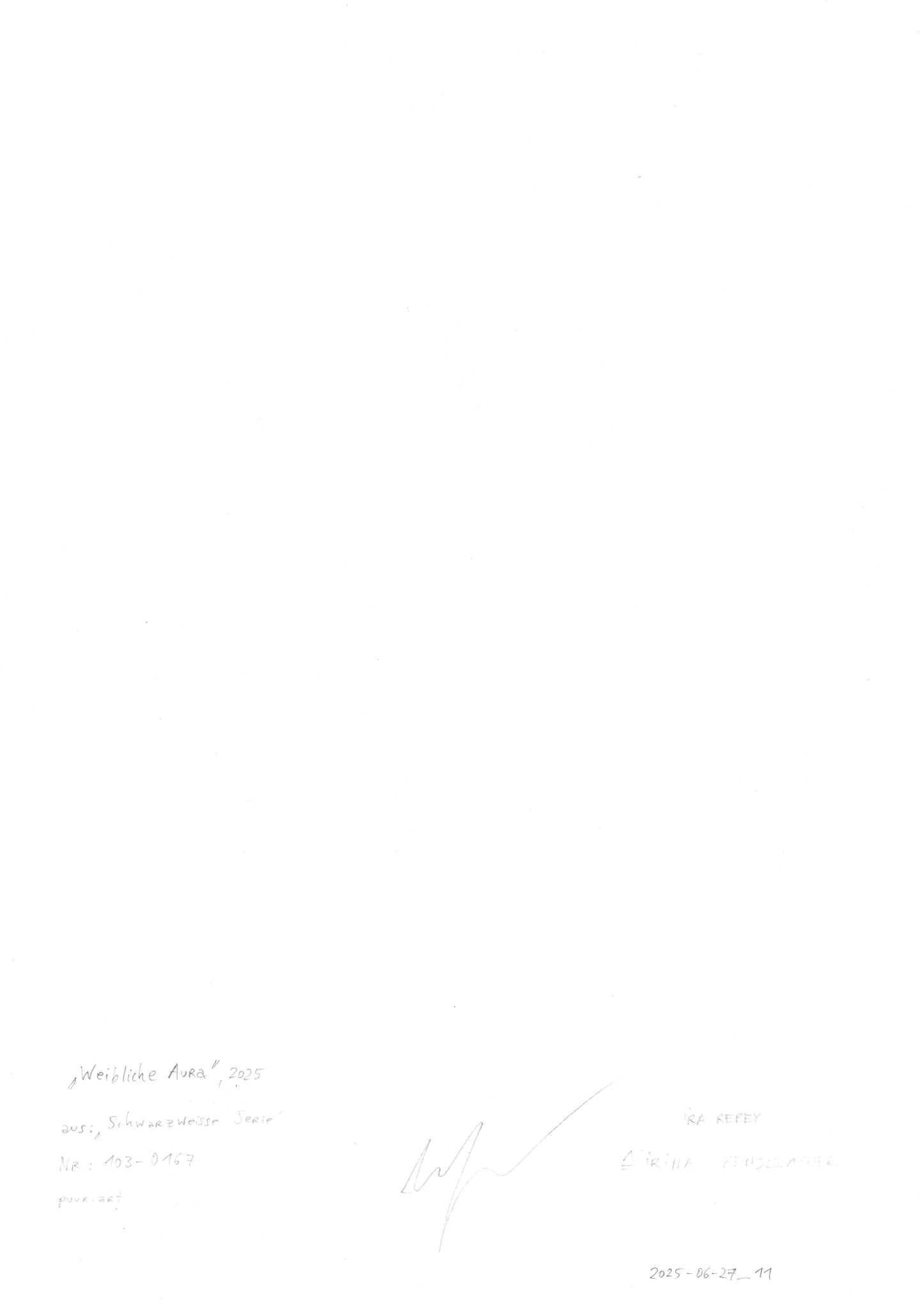 "Weibliche Aura" aus "Schwarzweisse Serie"