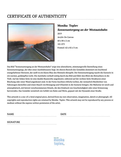 Sonnenuntergang an der Westautobahn