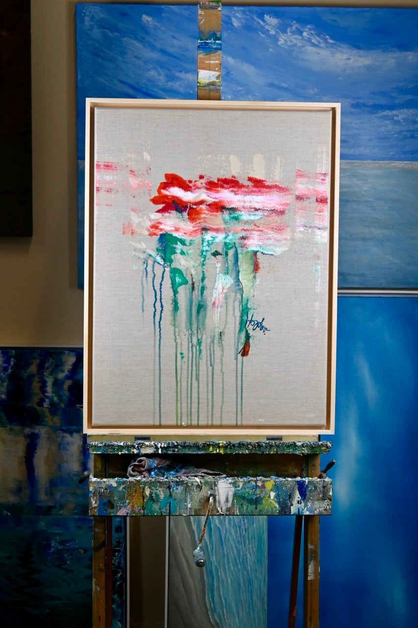 Flowers, red, white, and red