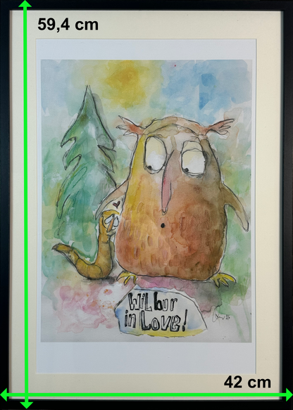 Wilbur in Love (A2 Druck in Rahmen)