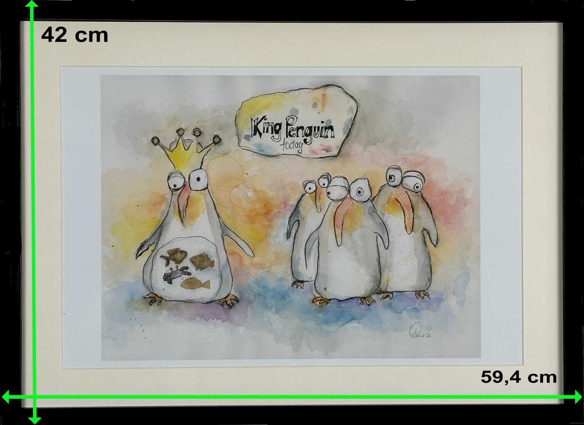 King Penguin (A2 Druck in Rahmen)