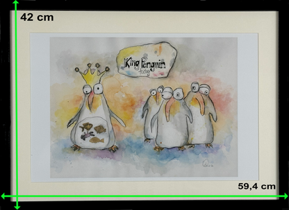 King Penguin (A2 Druck in Rahmen)