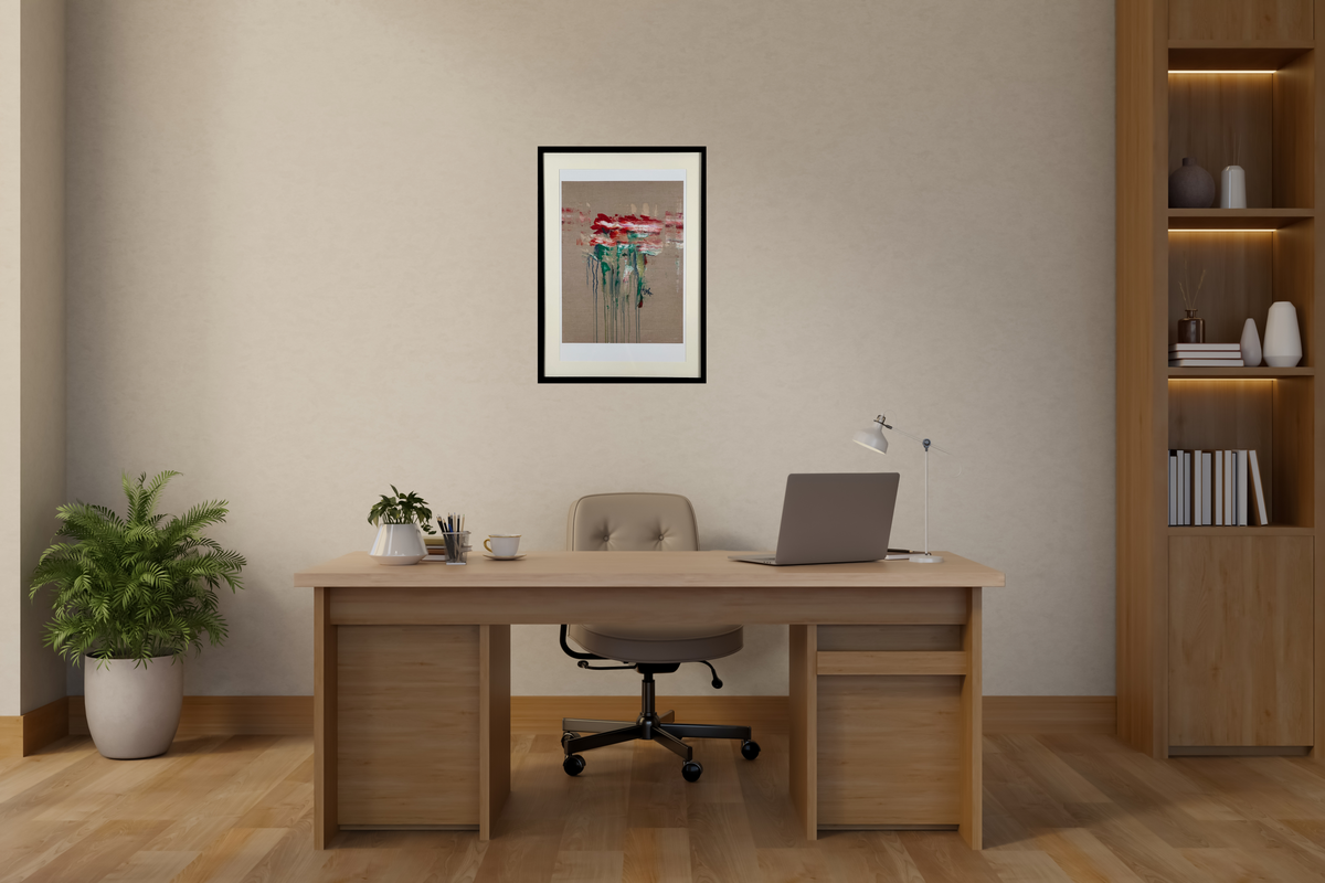 Flowers, red, white, and red (A2 Druck in Rahmen)