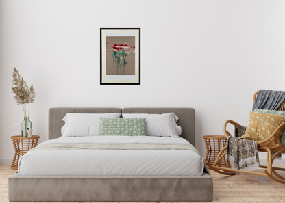 Flowers, red, white, and red (A2 Druck in Rahmen)