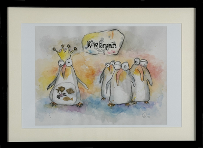 King Penguin (A3 Druck in Rahmen)