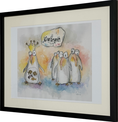 King Penguin (A3 Druck in Rahmen)