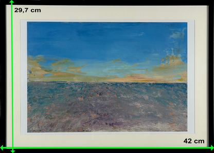 Sonnenaufgang am Meer (A3 Druck in Rahmen)