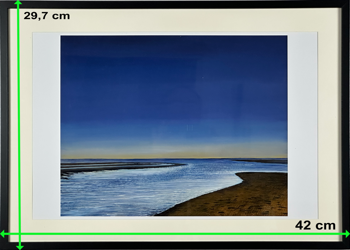 Strand am Morgen (A3 Druck in Rahmen)