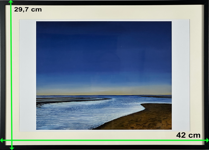 Strand am Morgen (A3 Druck in Rahmen)