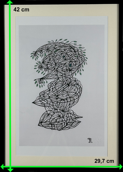 Das Erwachen der Knospen (A3 Druck in Rahmen)