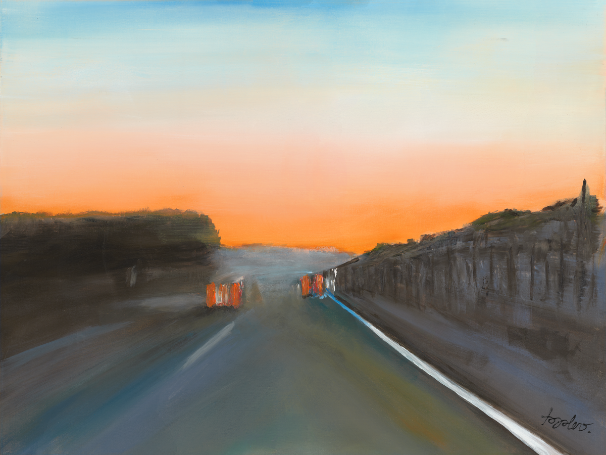 Sonnenuntergang an der Westautobahn (A2 Poster)