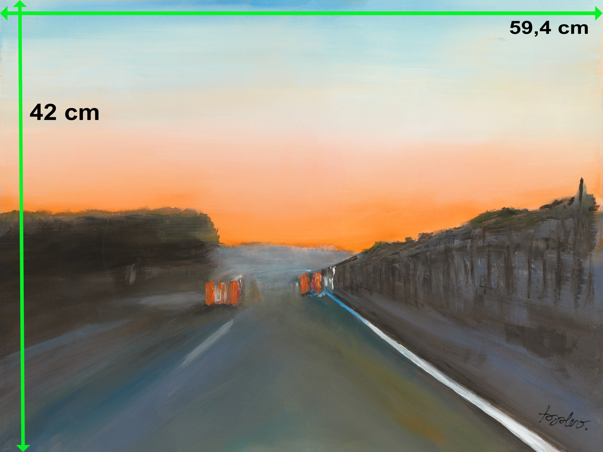 Sonnenuntergang an der Westautobahn (A2 Poster)