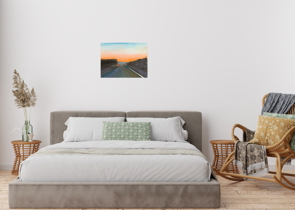 Sonnenuntergang an der Westautobahn (A2 Poster)